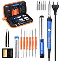 Powerextra Kit Soldador Soldador Electrónica de Estañoo con Caja de Herramienta 220V 60W Soldadores Temperatura…